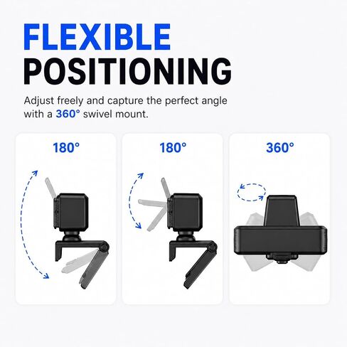 4K UHD Webcam with PDAF Autofocus, Dual Mics, Privacy Cover and Tripod in Saudi Arabia