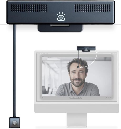 iContact Camera Pro 4K HD Webcam with Eye Contact, Noise Cancelling Mic, Plug and Play USB for Mac & PC Zoom Certified, Works with Teams, Meet, Streaming, and Video Calls (4K Pro Webcam) in Saudi Arabia