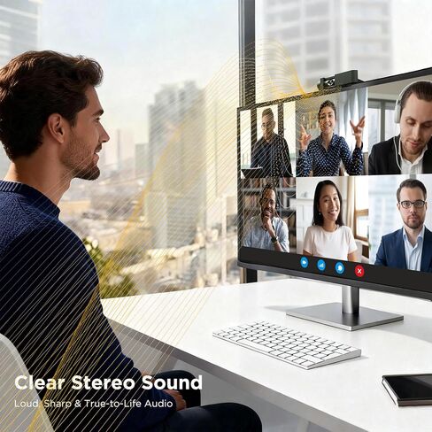 4K Webcam - Digital Condenser Microphone, 1/2.55" Sensor, Autofocus, 10x Zoom, Privacy Cover, Plug and Play, Ultra Compact USB Laptop/Mac/PC Web Cam, Suitable for Desktops/ Zoom/ Streaming(Black) in Saudi Arabia
