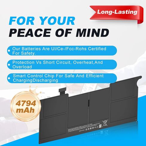 A1406 A1370 A1465 Battery Compatible for MacBook Air 11" A1406 A1495 (Mid 2011 2012 2013 Early 2014 2015) MJVM2LL/A MD711 MD223 MC968 020-7376-A 020-7377-A in Kuwait