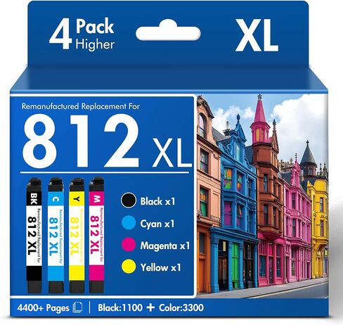 Remanufactured for 812XL Ink Cartridges Combo Pack for 812 for Epson WF7840 in Kuwait
