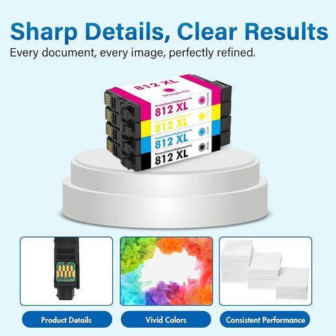 Remanufactured for 812XL Ink Cartridges Combo Pack for 812 for Epson WF7840 in Kuwait