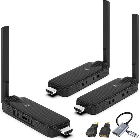 Wireless HDMI 2 Receiver and Transmitter USB-C Extender Kit,Plug & Play 165FT Portable 2.4G/5G Wirelessly Simultaneous Expansion for Multiple Screens from Laptop and Camera to TVs,Projectors in Kuwait