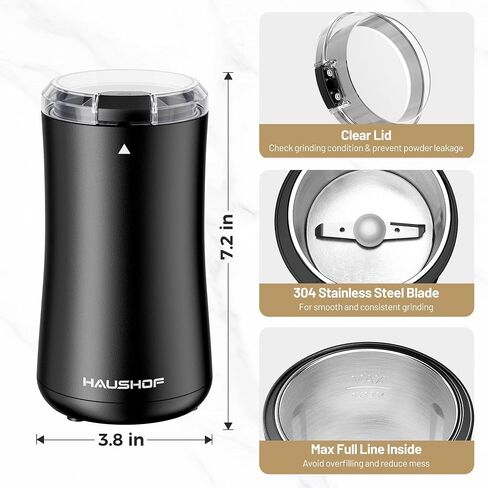 HAUSHOF Coffee Grinder Electric, One Touch Coffee Bean and Spice Grinder in Saudi Arabia