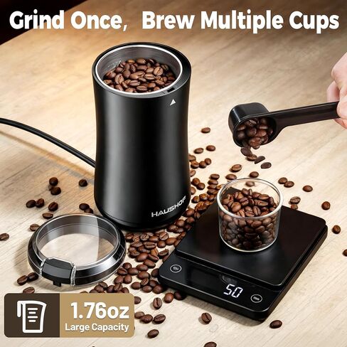 HAUSHOF Coffee Grinder Electric, One Touch Coffee Bean and Spice Grinder in Saudi Arabia