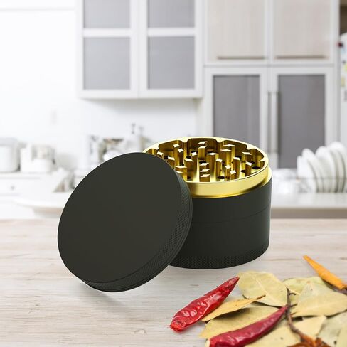 Kitchen Grinder Spice Grater 3.0 Inch Aluminum(Black) in Kuwait