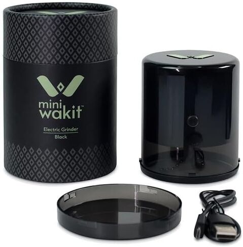 Mini Wakit Grinder (Black) – Rechargeable Electric Herb Grinder with Patented Ball & Chain Technology for Effortless Grinding – Compact, Easy-to-Use, Ideal for Kitchen, Herbs, and Spices in Kuwait
