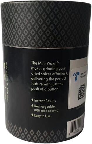 Mini Wakit Grinder (Black) – Rechargeable Electric Herb Grinder with Patented Ball & Chain Technology for Effortless Grinding – Compact, Easy-to-Use, Ideal for Kitchen, Herbs, and Spices in Kuwait