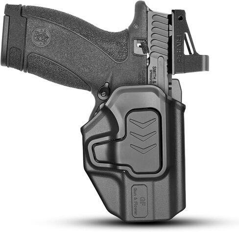GUN & FLOWER OWB Holster for Smith & Wesson Bodyguard 2.0, Outside Waistband Holster with Level II Retention, Fixed Belt Clip for 1.5" Belts, RDS Ready in Kuwait