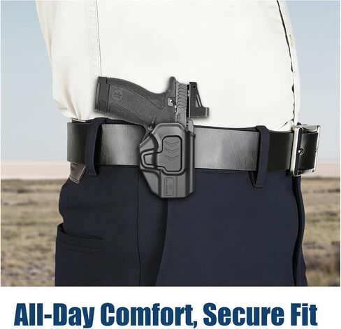 GUN & FLOWER OWB Holster for Smith & Wesson Bodyguard 2.0, Outside Waistband Holster with Level II Retention, Fixed Belt Clip for 1.5" Belts, RDS Ready in Kuwait