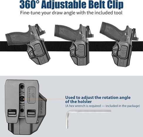 GUN & FLOWER OWB Holster for Smith & Wesson Bodyguard 2.0, Outside Waistband Holster with Level II Retention, Fixed Belt Clip for 1.5" Belts, RDS Ready in Kuwait