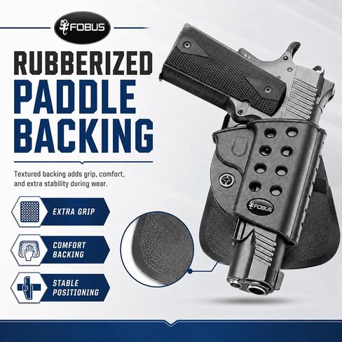 حافظة Fobus R1911 Evolution تناسب مسدسات 1911 مع السكك الحديدية، اليد اليمنى مع مجداف in Kuwait
