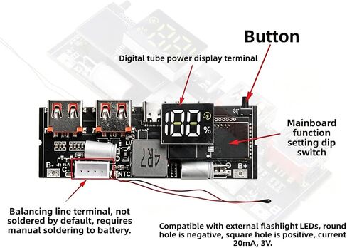 ZORZA 1Pcs PD 65W Two-Way Fast Charge Power Bank Module Circuit Board with Equalizer Cable QC3.0 3S Compatible Comprehensive Safety Protections Low Ripple Output in Kuwait