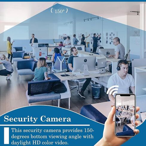 Security Camera Smoke Detector Camera 1080P WiFi Indoor Hidden with Night Vision Motion Detection Real-Time for Home Office Safety in Kuwait