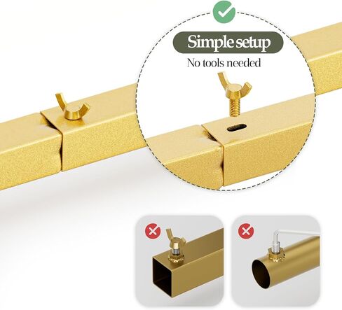 EMART Arch Backdrop Stand with Ground Nails, 6ft & 7.2ft Gold Metal Wedding Arch Backdrop Frame Set of 2 with Carrying Bag for Parties Baby Shower Birthday Ceremony Decorations in Kuwait