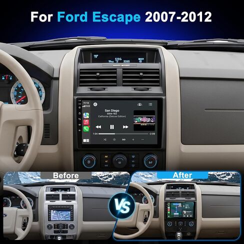 Car Radio for Ford Escape & Ford Kuga & Mazda Tribute 2007-2012, Android 13 Car Stereo Head Unit with Carplay & Android Auto, GPS Navigation, Bluetooth 5.0, Plug and Play in Kuwait