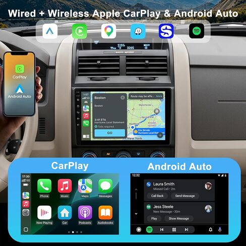 Car Radio for Ford Escape & Ford Kuga & Mazda Tribute 2007-2012, Android 13 Car Stereo Head Unit with Carplay & Android Auto, GPS Navigation, Bluetooth 5.0, Plug and Play in Kuwait