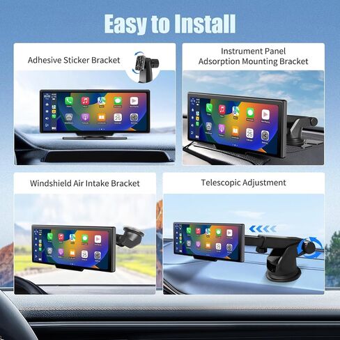 Wireless Apple Carplay Screen for Car,11.26" Portable Car Play & Android Auto Touch Screen, Upgraded Car Stereo with 4K Dash Cam,Backup Camera/Mirror Link/Voice Control in Kuwait