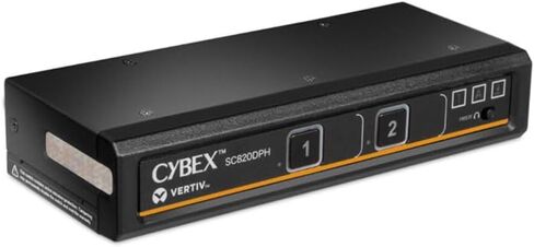 Vertiv Avocent Cybex SC800 Secure Desktop KVM, Single Head Monitor, 2 Port, Universal DisplayPort, Secure Keyboard Indicator, NIAP V4.0 Certified, TAA Compliant, Common Criteria PP3.0 (SC820DPH-400) in Kuwait