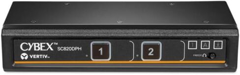 Vertiv Avocent Cybex SC800 Secure Desktop KVM, Single Head Monitor, 2 Port, Universal DisplayPort, Secure Keyboard Indicator, NIAP V4.0 Certified, TAA Compliant, Common Criteria PP3.0 (SC820DPH-400) in Kuwait