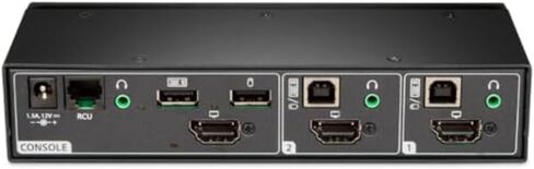Vertiv Avocent Cybex SC800 Secure Desktop KVM, Single Head Monitor, 2 Port, Universal DisplayPort, Secure Keyboard Indicator, NIAP V4.0 Certified, TAA Compliant, Common Criteria PP3.0 (SC820DPH-400) in Kuwait