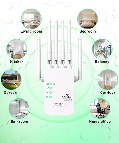 Wireless WiFi Extender Dual Band with 6 Antennas for Home Network in Kuwait