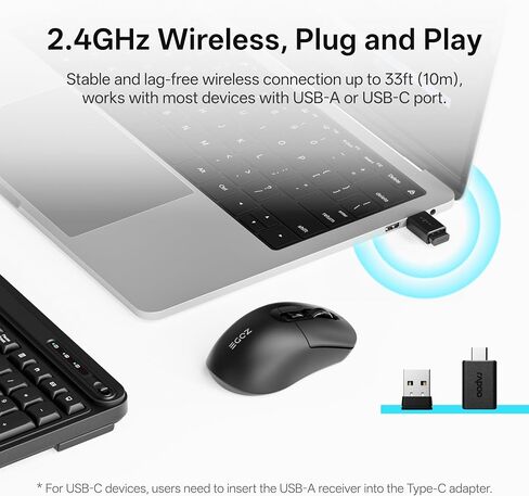 ZODE KM270S Wireless Keyboard and Mouse Combo for Windows, 2.4GHz Wireless, Compact Mouse, 9 Multimedia and Shortcut Keys, 1-Year Battery Life, for PC, Laptop - Black in Saudi Arabia