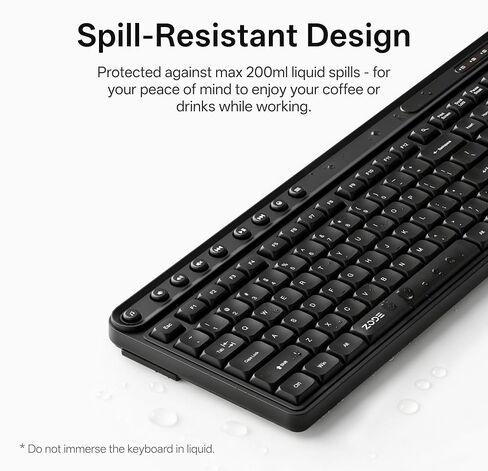 ZODE KM270S Wireless Keyboard and Mouse Combo for Windows, 2.4GHz Wireless, Compact Mouse, 9 Multimedia and Shortcut Keys, 1-Year Battery Life, for PC, Laptop - Black in Saudi Arabia