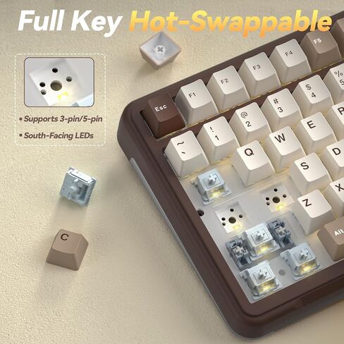 SOLAKAKA A99 Pro and SM520, Wireless Keyboard and Mouse Combo for Gaming (A99 Pro Brown & SM520 Black) in Saudi Arabia