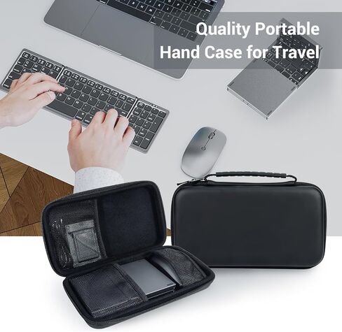 Foldable Keyboard and Mouse for Laptop, Travel Bluetooth Folding Keyboard Mouse with Portable Case, Rechargeable Keyboard for Business, 2.4G Wireless & Bluetooth, for iPad Tablets Laptop iOS Android in Saudi Arabia
