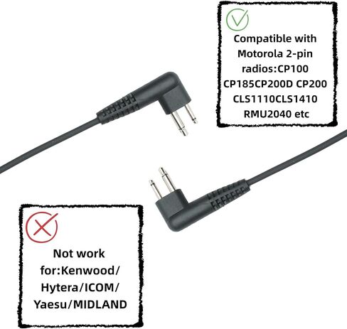 2 Pack Earpiece Compatible with Motorola CLS, CP, GP Series 2-Way Radio in Saudi Arabia