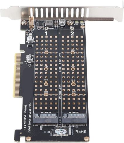 Pissente NVMe M.2 Adapter Card, PCIe X8 Dual 32Gbps in Kuwait