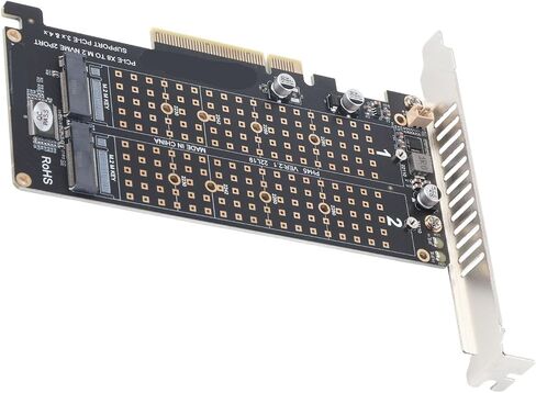 Pissente NVMe M.2 Adapter Card, PCIe X8 Dual 32Gbps in Kuwait