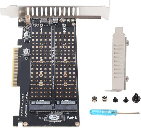 Pissente NVMe M.2 Adapter Card, PCIe X8 Dual 32Gbps in Kuwait