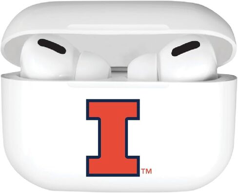 OTM Essentials Officially Licensed University of Illinois Airpods Case, Compatible with Apple AirPods 3rd Gen (TPU), Wireless Charging, Earbuds Case, Classic, White in Kuwait