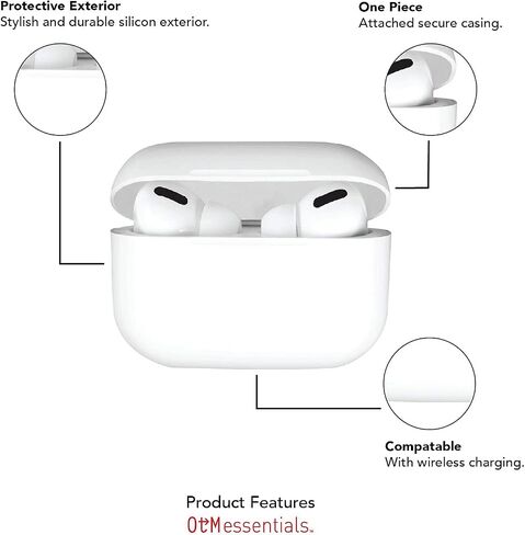 OTM Essentials Officially Licensed University of Illinois Airpods Case, Compatible with Apple AirPods 3rd Gen (TPU), Wireless Charging, Earbuds Case, Classic, White in Kuwait
