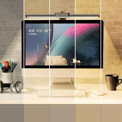 Computer Screen Clip Light Notebook Hanging Light to Reduce Blue Light Eye Protection Office Learning Reading Display Screen Light for Desk/Office/Home (Color : A Size : Black) (A Silver) in Kuwait