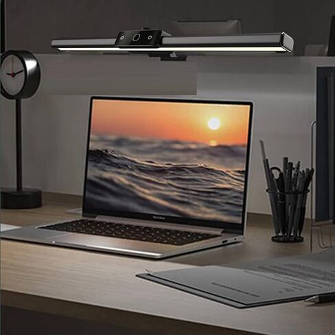 Computer Screen Clip Light Notebook Hanging Light to Reduce Blue Light Eye Protection Office Learning Reading Display Screen Light for Desk/Office/Home (Color : A Size : Black) (A Silver) in Kuwait