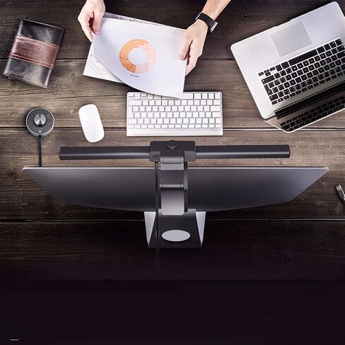 Computer Screen Clip Light Notebook Hanging Light to Reduce Blue Light Eye Protection Office Learning Reading Display Screen Light for Desk/Office/Home (Color : A Size : Black) (A Silver) in Kuwait