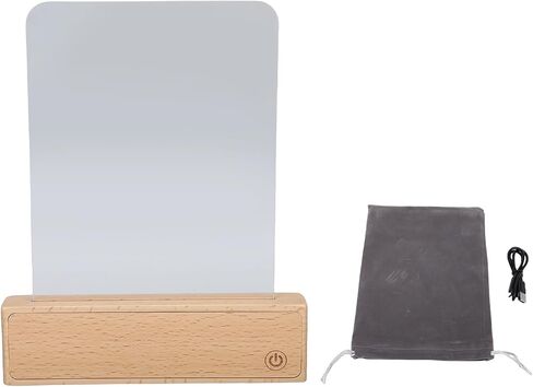 Luocute Flat Book Light, USB Rechargeable with 3 Colors Dimmable Reading Lamp for Night Use, Portable Eye Caring Desk Light with Beech Base, Warm White Neutral 3000K 4500K 6500K in Kuwait