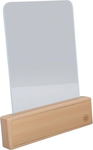 Luocute Flat Book Light, USB Rechargeable with 3 Colors Dimmable Reading Lamp for Night Use, Portable Eye Caring Desk Light with Beech Base, Warm White Neutral 3000K 4500K 6500K in Kuwait