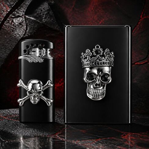 Cool Torch Lighter with Skull Design, Black Windproof Butane Lighter in Kuwait