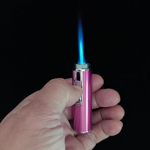 Torch Lighter,Long Lighters Refillable Butane Fuel Jet Flame Pen Torch Adjustable Windproof Lighters(Gas Not Included) (2 Pack Pink Purple) in Kuwait