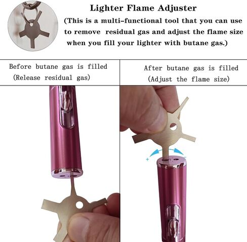 Torch Lighter,Long Lighters Refillable Butane Fuel Jet Flame Pen Torch Adjustable Windproof Lighters(Gas Not Included) (2 Pack Pink Purple) in Kuwait