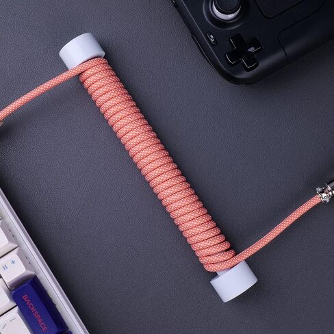 Coiled Keyboard Cable Winder, Cable Manager, Coil Decorative Rod for Custom Gaming Mechanical Keyboard (Color : White) in Kuwait