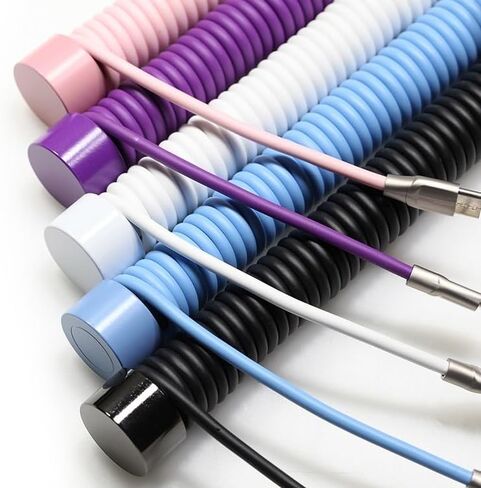Coiled Keyboard Cable Winder, Cable Manager, Coil Decorative Rod for Custom Gaming Mechanical Keyboard (Color : White) in Kuwait