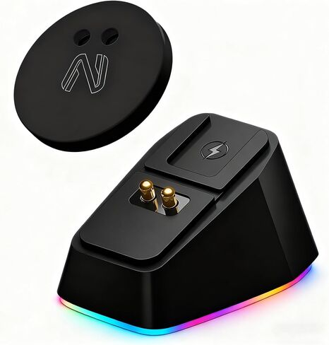 for Logitech G PRO X Superlight/2/2 Dex Dedicated Black Wireless Mouse Charger 11 RGB Modes, Compatible with DeathAdder v2 Pro and Other Gaming mice Gaming Gear for Esports Players (Black) in Kuwait