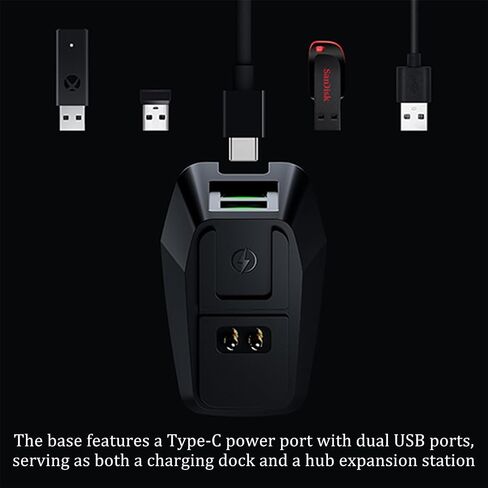 for Logitech G PRO X Superlight/2/2 Dex Dedicated Black Wireless Mouse Charger 11 RGB Modes, Compatible with DeathAdder v2 Pro and Other Gaming mice Gaming Gear for Esports Players (Black) in Kuwait