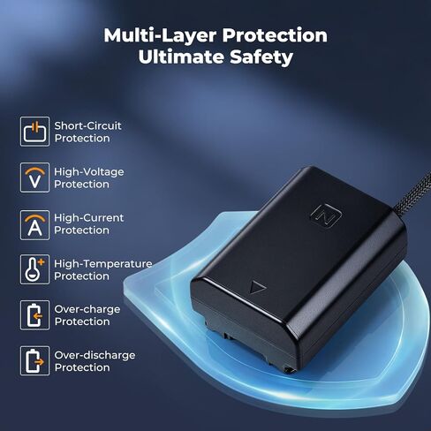 K&F CONCEPT D-TAP Dummy Battery for Sony NP-FZ100, Camera Power Adapter for Sony FX3, FX30, A7V, A7IV, A7III, A7S III, A7R III, A7R IV, A7R V, A7C, A7C II, A7CR, A9, A6600, A6700, ZV-E1, V Mount in Kuwait