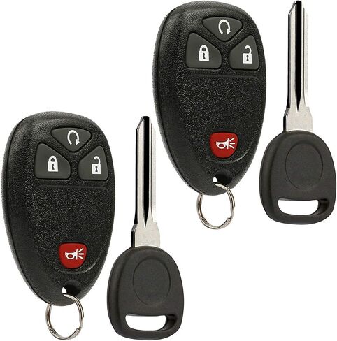 Car Key Fob Keyless Entry Remote with Ignition Key fits Chevy Silverado Avalanche Traverse / GMC Sierra Acadia / Pontiac Torrent / Suzuki XL-7, Set of 2 in Kuwait
